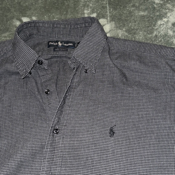 Ralph Lauren Blake Shirt Men's Large Black Houndstooth Long Sleeve Button-Down - Picture 3 of 7